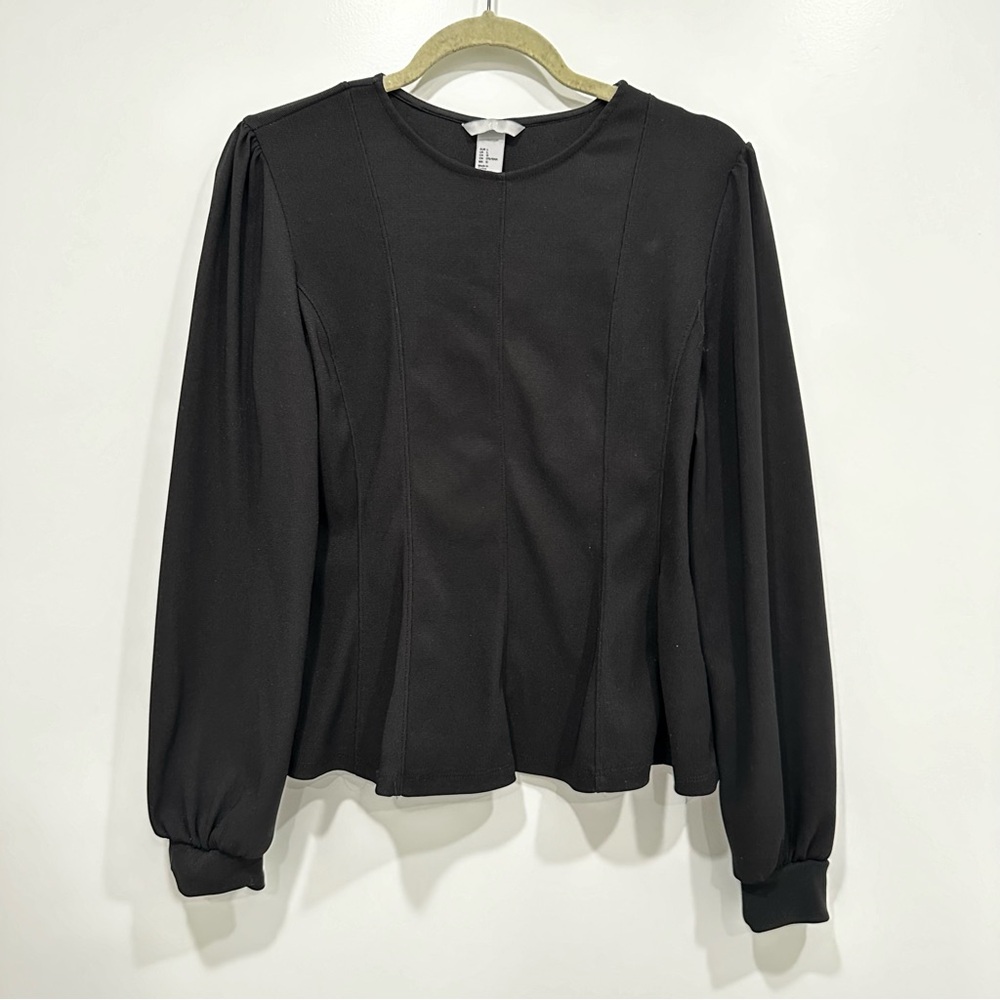 H&M Black Peplum Top